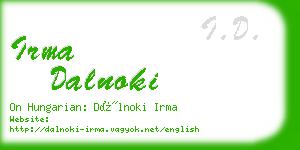 irma dalnoki business card